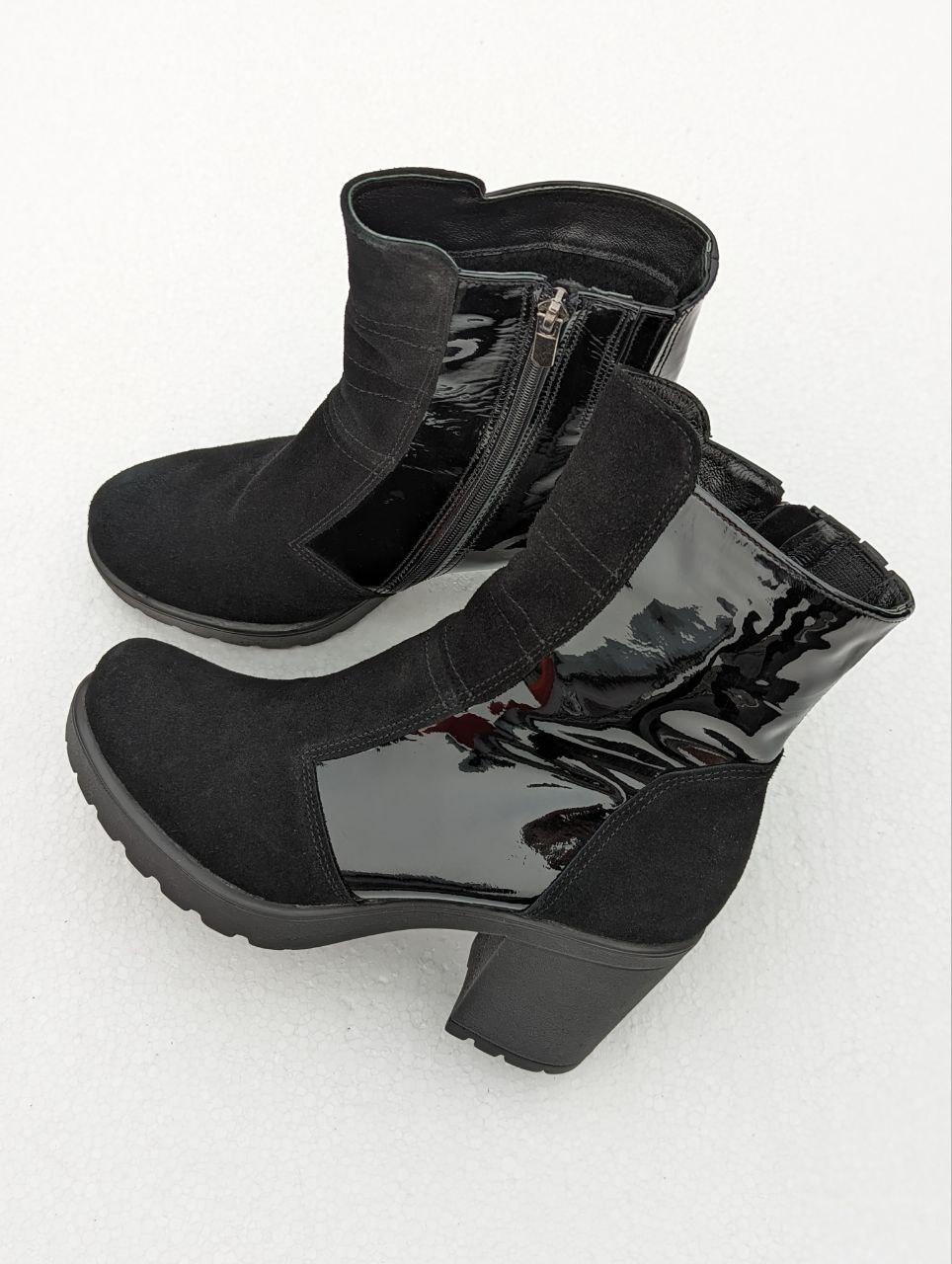 STTOPA деми 17,5. Розмір 41. Черевики великих розмірів шкіряні. Каблук 8 см. 205-3641-8 Чорні, фото 1