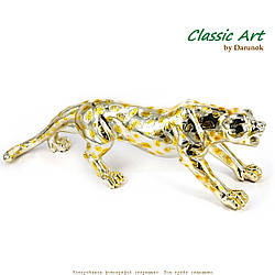 Статуетка пантера перед стрибком із мідним напиленням EYS430