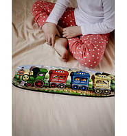 Детская развивающая игра-сортер "Веселый паровозик 3 вагона", игра деревянная детская, сортер паровозик