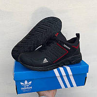 Мужские кожаные демисезонные кроссовки Adidas Terrex черный цвет 40-45