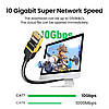 Патч-корд Ugreen мережевий інтернет-кабель 10 Гбіт/с 4PR/28AWG Ethernet RJ45 Cat 7 High Speed 15 м Black (NW107), фото 2