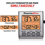 Термометр для м'яса ThermoPro TP-16S (-10..+300 °C) з таймером, магнітом і підсвіткою, фото 5