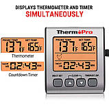 Термометр для м'яса ThermoPro TP-16S (-10..+300 °C) з таймером, магнітом і підсвіткою, фото 6