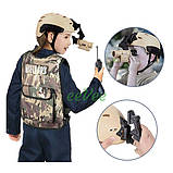 Дитячий військовий набір з жилетом каскою автоматом пістолетом та аксесуарами ігровий для хлопчиків (59981), фото 6