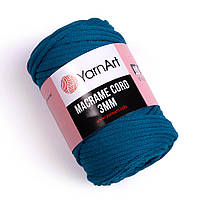 Пряжа Yana Macrame cord 3mm - 789 темная бирюза
