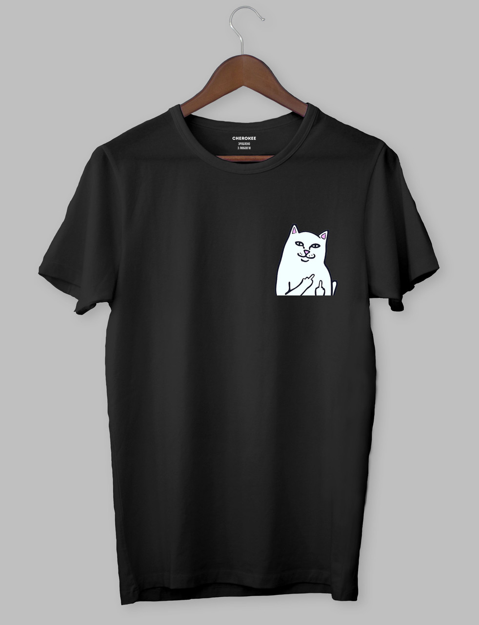 Футболка чоловіча з принтом "RIPNDIP кіт на серці"