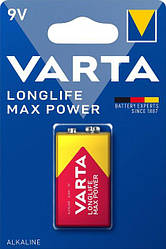 Батарейка VARTA LONGLIFE Max Power 6LR61 9V Alkaline  Крона
