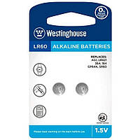 Батарейка для часов Westinghouse AG1, LR60, 1.5V, таблетка часовая, блистер 2 шт.