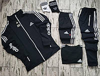 Мужской комплект Adidas спортивный костюм, шорты и футболка, носки. Мужской спортивный костюм Adidas