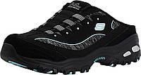 7.5 Black/Aqua Женские кроссовки без шнуровки Skechers Sport D'Lites без шнурков