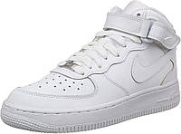5 Big Kid White (White/White 113) Кроссовки Nike Air Force 1 для мальчиков