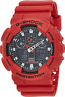 Black/Red Чоловічий ударостійкий годинник Casio серії GA-100 XL G-Shock Quartz 200M WR