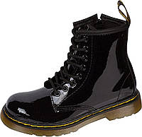 Big Kid (8-12 Years) 4 Big Kid Black Patent Lamper Ботинки на шнуровке Dr. Martens 1460 Originals Union J