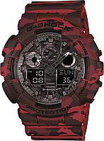 Red Мужские ударопрочные часы Casio GA-100 XL Series G-Shock Quartz 200M WR