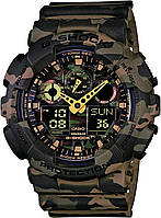 Brown Мужские ударопрочные часы Casio GA-100 XL Series G-Shock Quartz 200M WR