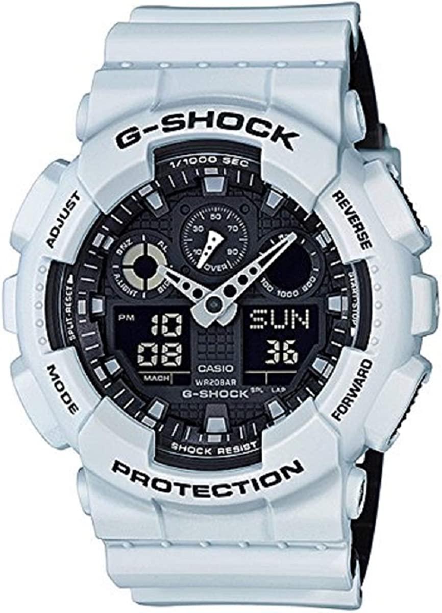 Foam White Чоловічий ударостійкий годинник Casio серії GA-100 XL G-Shock Quartz 200M WR