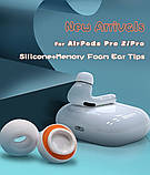 Амбушури з ефектом пам'яті Apple AirPods Pro Pro 2 гібрид (піна + силікон) Розмір M середні, фото 3