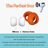 Амбушури з ефектом пам'яті Apple AirPods Pro Pro 2 гібрид (піна + силікон) Розмір M середні, фото 9