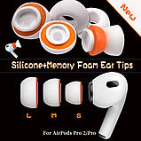 Амбушури з ефектом пам'яті Apple AirPods Pro Pro 2 гібрид (піна + силікон) Розмір M середні, фото 10