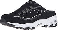 5 Black/White Женские кроссовки без шнуровки Skechers Sport D'Lites без шнурков