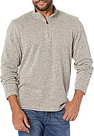 X-Large Light Heather Gray Wrangler Authentics Мужская флисовая рубашка с длинным рукавом и молнией на че