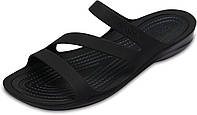 4 Black/Black Женские сандалии Crocs Swiftwater, легкие и спортивные сандалии для женщин