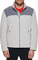 Standard Medium Light Grey/Ice Классическая мужская флисовая куртка Tommy Hilfiger с молнией спереди