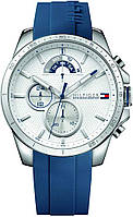 White Blue Мужские кварцевые часы Tommy Hilfiger Cool Sport из нержавеющей стали с силиконовым ремешком