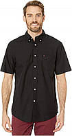 Standard XX-Large Black Мужская повседневная рубашка на пуговицах с коротким рукавом Tommy Hilfiger класс