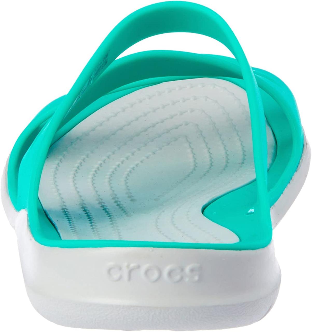 4 Tropical Teal/Light Grey Женские сандалии Crocs Swiftwater, легкие и ...