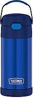 12 Ounce FUNTAINER 12 Ounce Bottle Blue THERMOS FUNTAINER Детская соломенная бутылка из нержавеющей стали