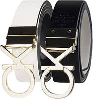 XXX-Large White/Black Plaque Двустороннее женское платье Calvin Klein «два в одном» Fashion Belt