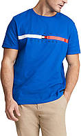 Big & Tall XX-Large Tall Cobalt Мужская футболка Tommy Hilfiger с коротким рукавом в фирменную полоску и