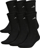 X-Large Black/Aluminum 2 Мужские носки adidas Athletic Cushioned Crew Socks (6 пар)