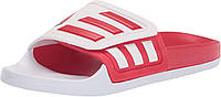 13 Women/12 Men White/Scarlet/Scarlet (Tnd) Adidas Unisex-Adult Adilette Slides Sandal