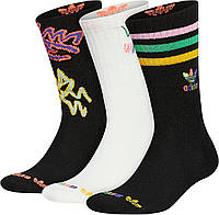 Large Black/Off White/Semi Turbo Pink/Pride Чоловічі шкарпетки Adidas Originals Mixed Graphics Cushioned
