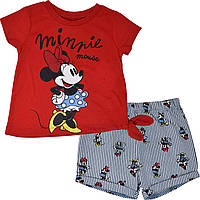 5T Red/Light Blue Комплект одежды Disney Minnie Mouse для новорожденных девочек с футболкой и шортами от