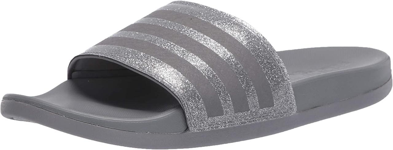 11 Grey/Grey/Platin Metallic Жіночі комфортні сандалі adidas Adilette Slide