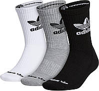 Large Black/Heather Grey/White Мужские носки adidas Originals со смешанной графикой Cushioned Crew Socks