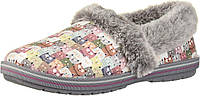 9.5 Pink/Multi Skechers Women's Bobs Too Cosy - пижамные кроссовки Meow