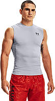 Mod Gray (011)/Black Medium Мужская компрессионная футболка без рукавов Under Armour HeatGear