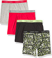 16-18 Black/Heather Grey/Splatter/Red Calvin Klein Boys Underwear 4 Pack Boxer Briefs Value Pack