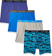 6-7 Marlin/Heather Grey/Camo/French Blue Calvin Klein Boys Underwear 4 Pack Boxer Briefs Value Pack