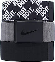 Чоловічі ремені Nike Golf 3-in-1 Web One-Size-Fits-Most, чорний/сірий/Just Do It