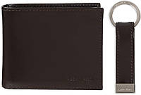 One Size Brown Coin Pocket Wallet Set Calvin Klein Men's Leather RFID Minimalist Bifold Wallet