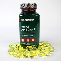 Риб'ячий жир з Омега 3 Biopharma Trippel Omega-3 144 капсули виробництва Норвегія. Оригінальний продукт. Гурт та роздріб!