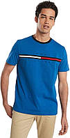 Standard Small Blue Iolite Мужская футболка Tommy Hilfiger с коротким рукавом в фирменную полоску и графи