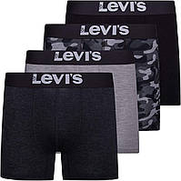 Мужские трусы-боксеры Levi's Хлопковое эластичное нижнее белье для мужчин 4 Pack