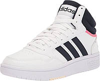 Adidas Women's Hoops 3.0 Mid Basketball Shoe, White/Legend Ink/Rose Tone, 6.5