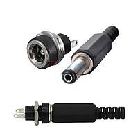 Комплект роз'єм гніздо живлення 30 В 3 A 5,5x2,1 мм зі штекером роз'ємом живлення DC і штекером адаптером